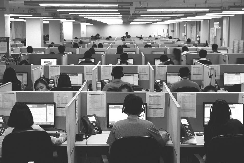 Postazioni di lavoro in un call center